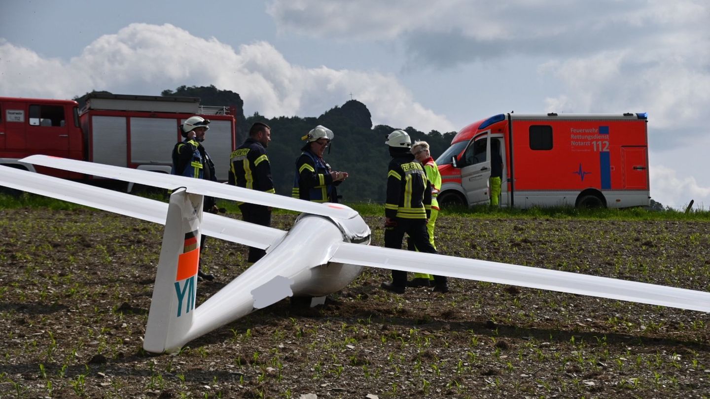 Thermik fehlte: Ein Segelflieger im Feld