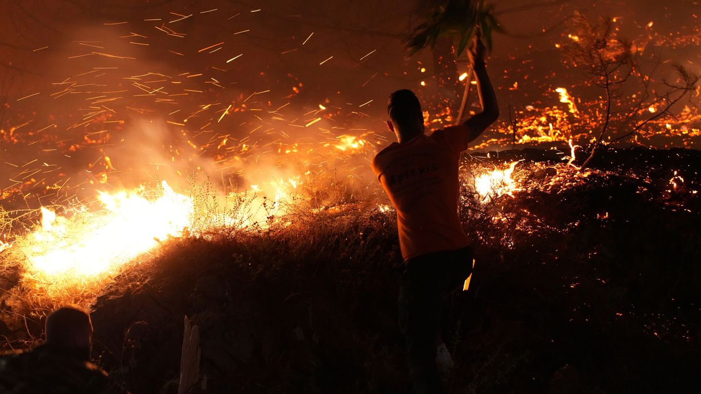Wald- und Buschbrände: Brandbekämpfer auf Chios: „Mit allen Mitteln angreifen“