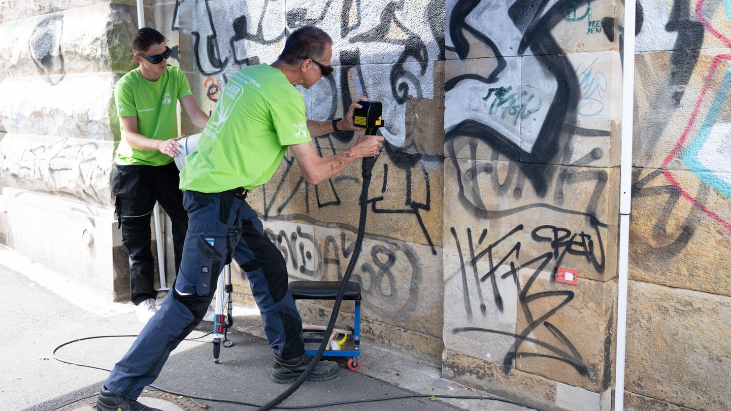 Stadtbild: Graffiti-Entfernung mit Laser – Testreihe in Dresden läuft