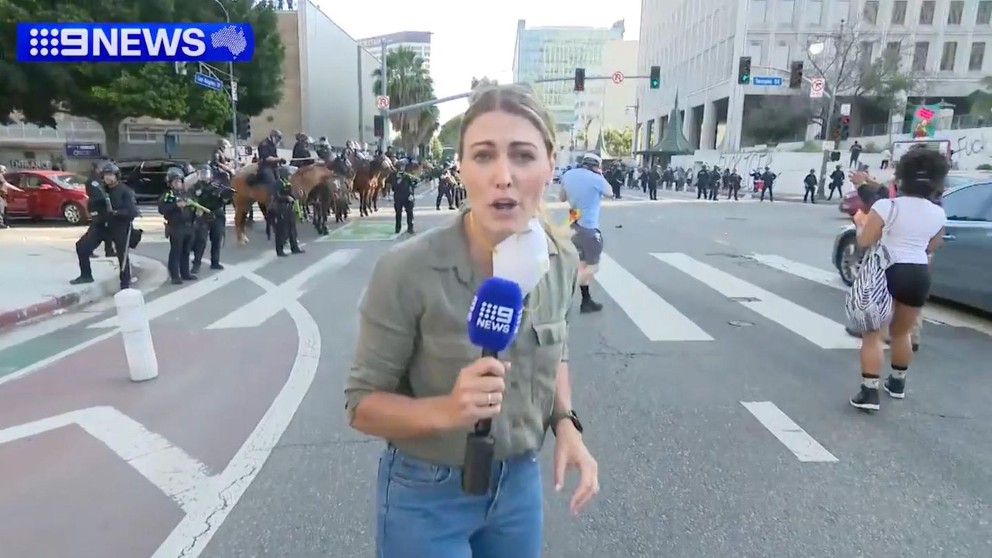 Los Angeles: Journalistin wird während Live-Schalte von Polizei beschossen