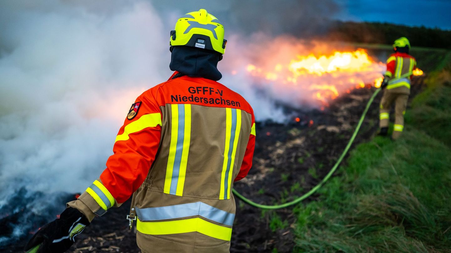 Vegetationsbrand: Feuerwehr löscht Flächenbrand in Celle