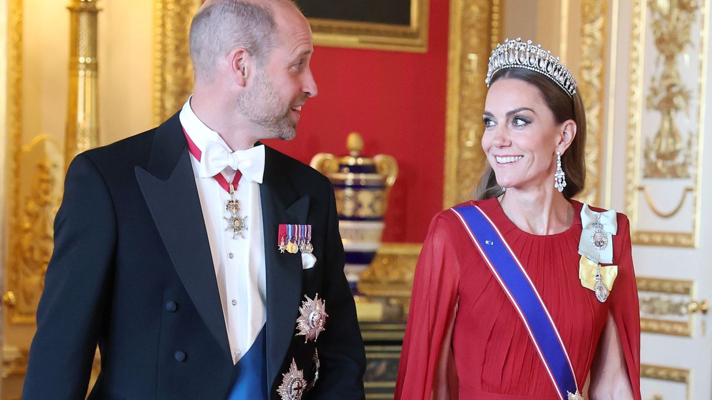 Großbritannien: „Lady in red“: Kate der Star beim Staatsbankett