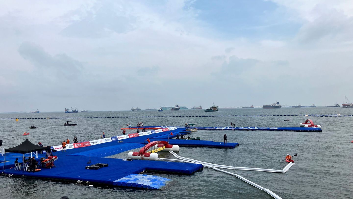 Schwimmen in Singapur: „Echt nervig“: Dreckiges Wasser sorgt bei WM für Ärger