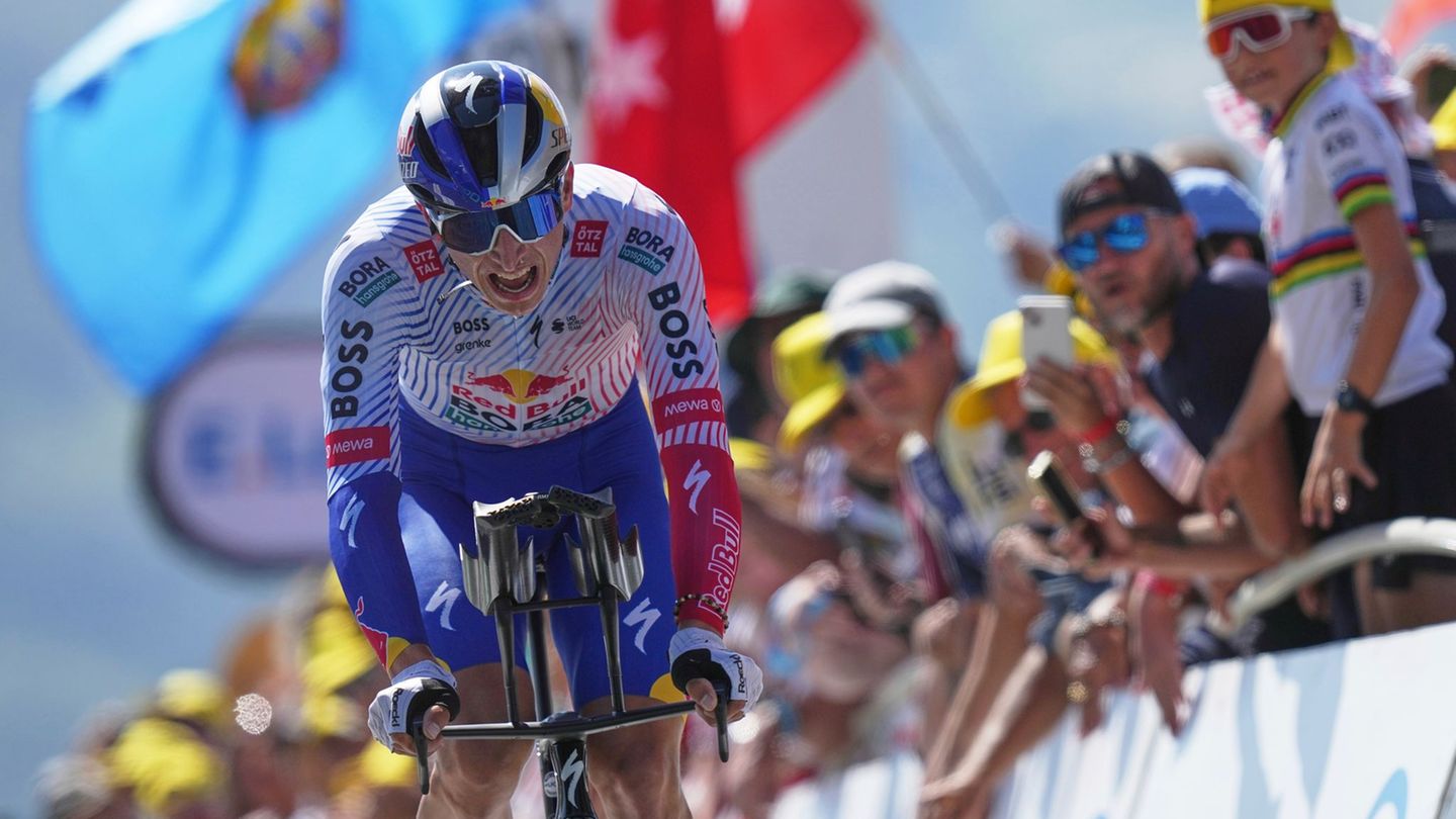 Tour de France: Platz vier: Lipowitz mit „Vollgas“ auf der steilen 007-Piste