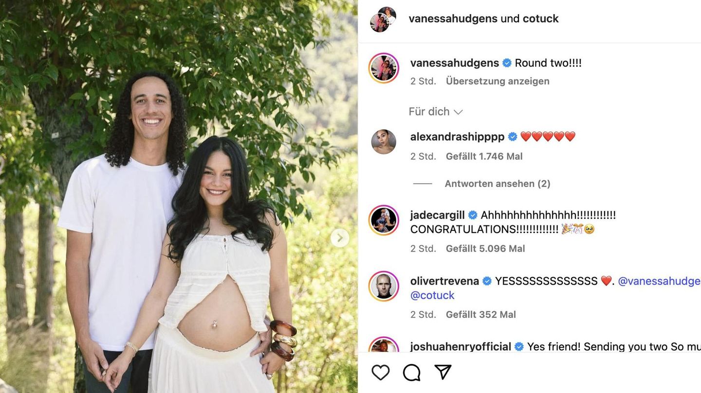 Leute von heute : Vanessa Hudgens und Cole Tucker erwarten zweites Kind