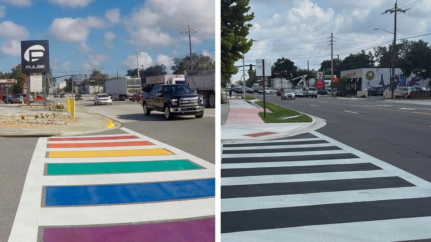 LGBTQ-Gemeinschaft: Florida übermalt Gedenk-Zebrastreifen für Anschlagsopfer