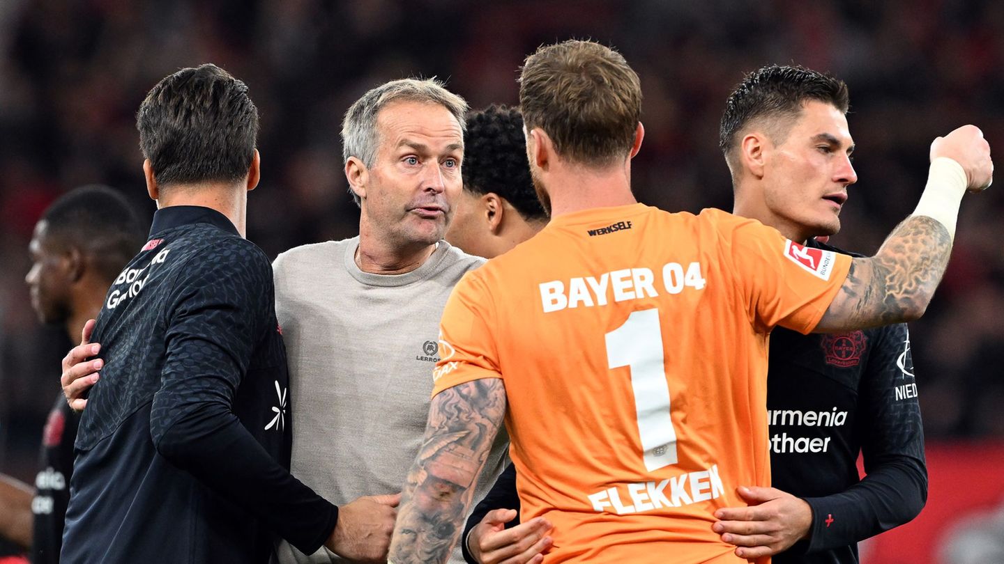 Bundesliga: Sieg mit neun Mann: Bayer-Coach Hjulmand lobt „Charakter“